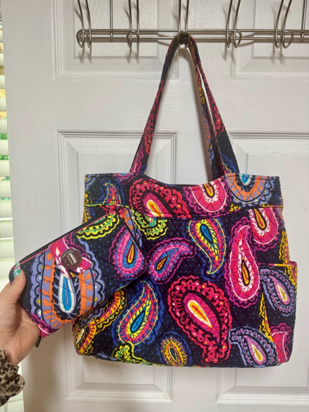 Vera Bradley Colorful Twilight Paisley Tote & Turnlock Wallet Set
